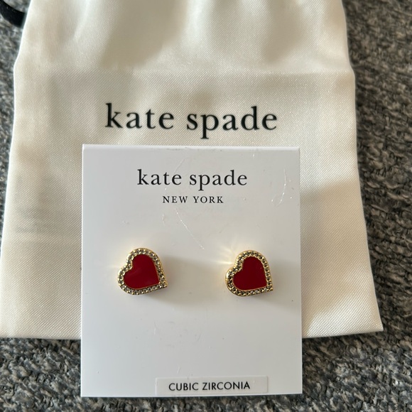 kate spade Jewelry - Kate Spade new heart earrings with a jewelry dust bag